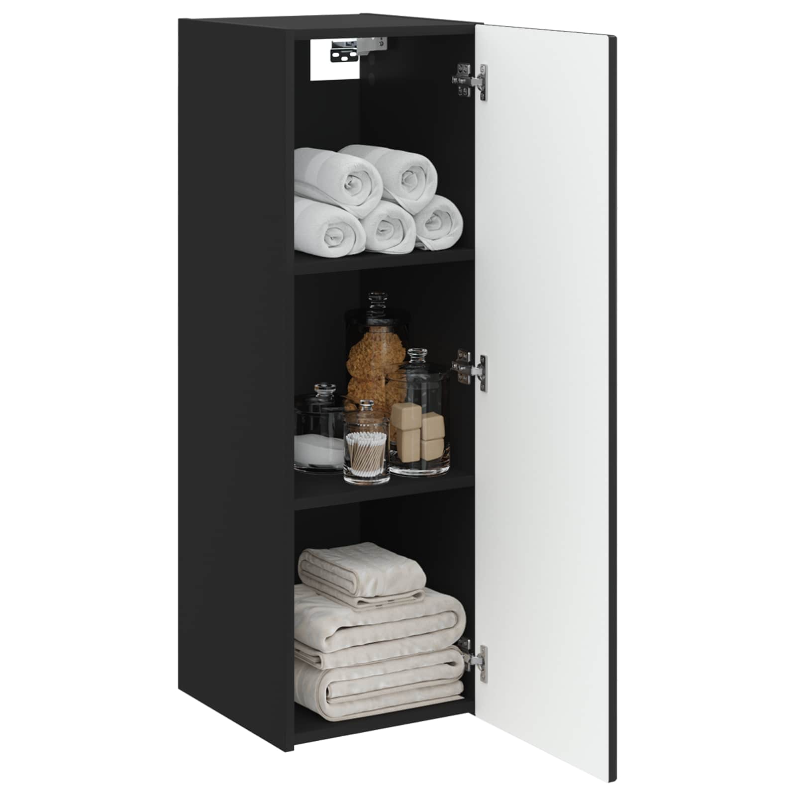 Τοίχου Ντουλάπα Μπάνιου Μαύρο 33 x 34,5 x 60 εκ - Pakobazaar