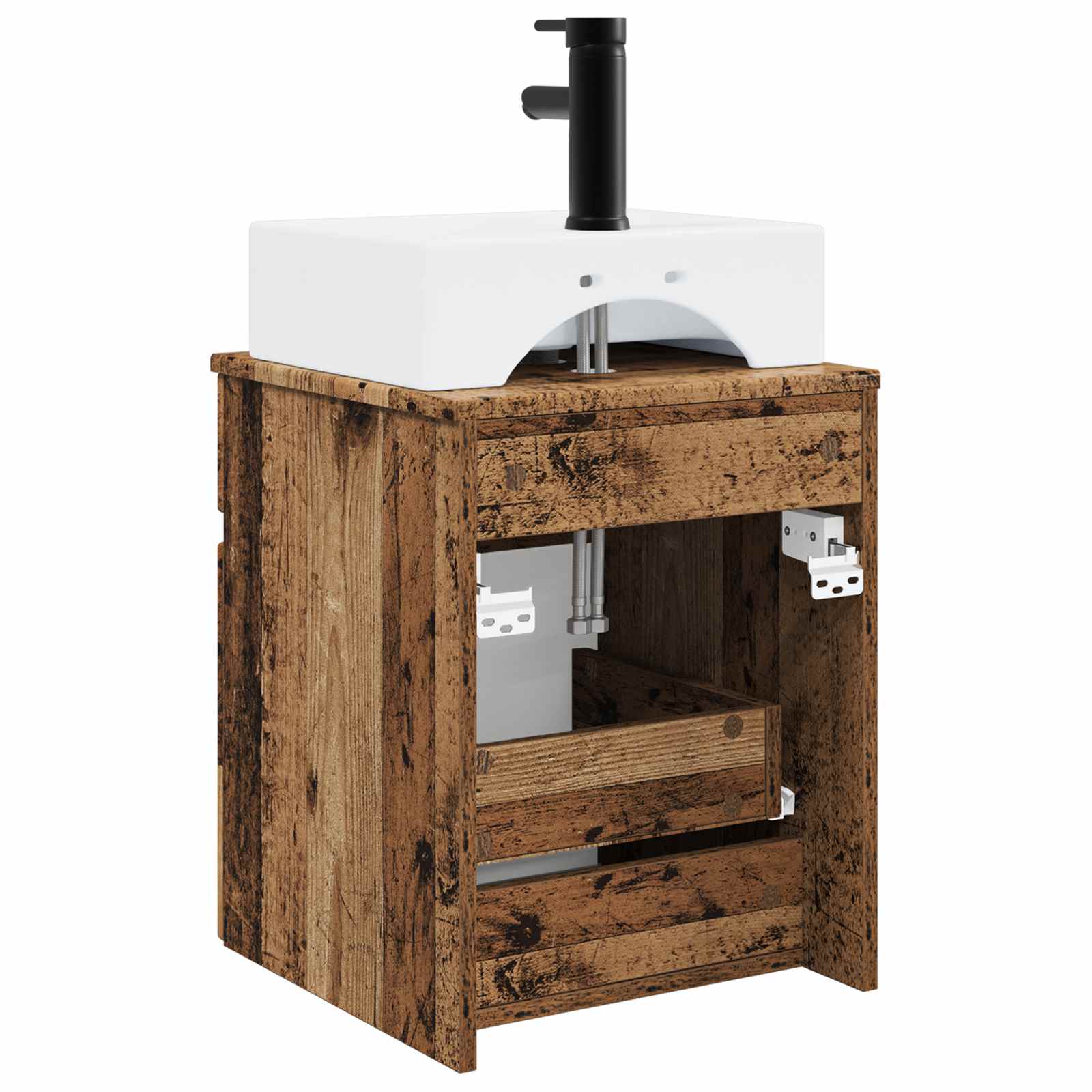 Νιπτήρας Τοίχου Παλαιωμένο ξύλο 39 x 41 x 62,5 εκ - Pakobazaar