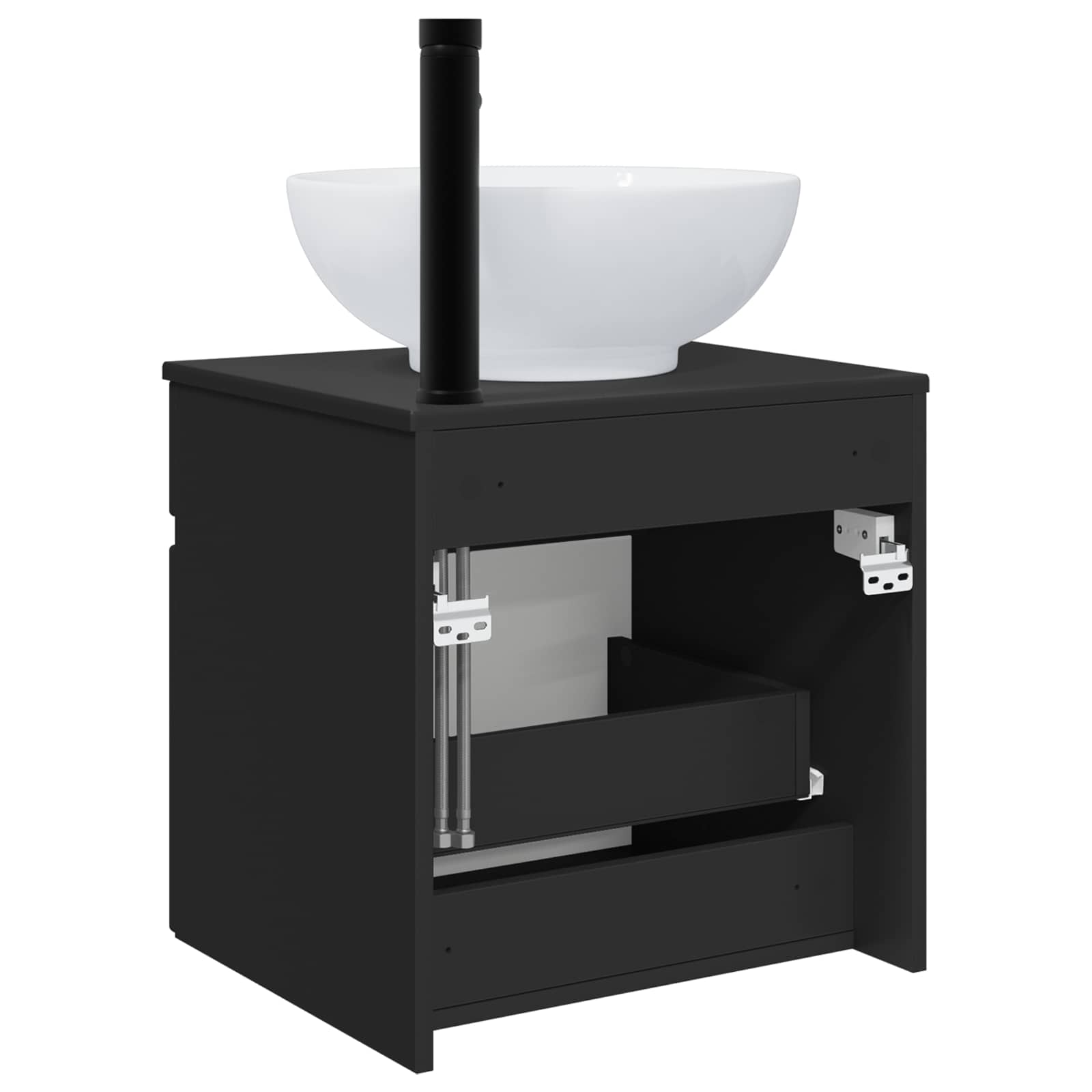Επιτοίχιος νιπτήρας βανίλιας Μαύρο 49 x 44,5 x 66,5 εκ - Pakobazaar