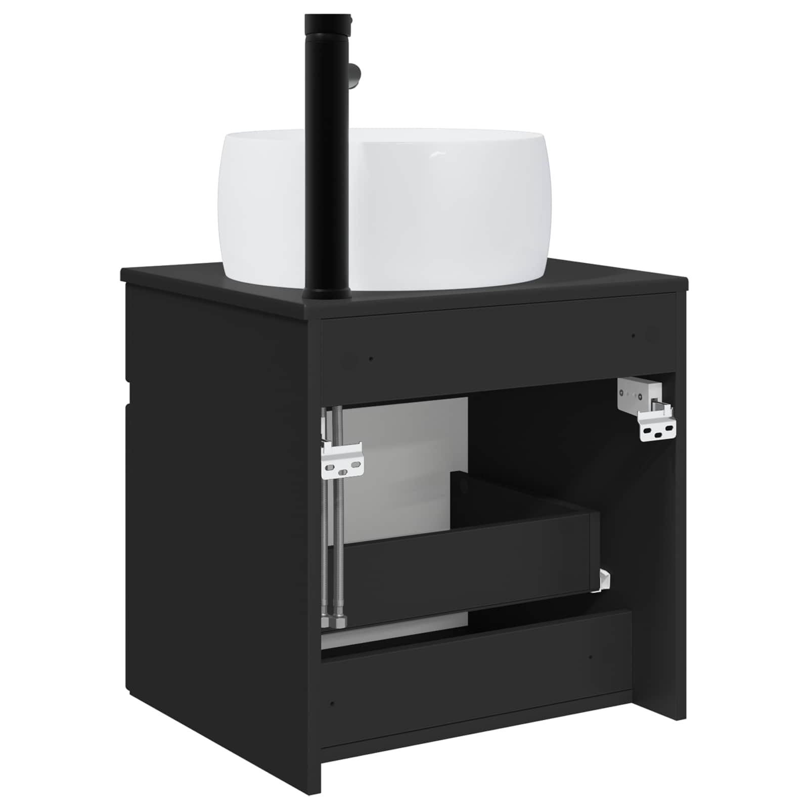 Επιτοίχιος νιπτήρας βανίλιας Μαύρο 49 x 44,5 x 66 εκ - Pakobazaar
