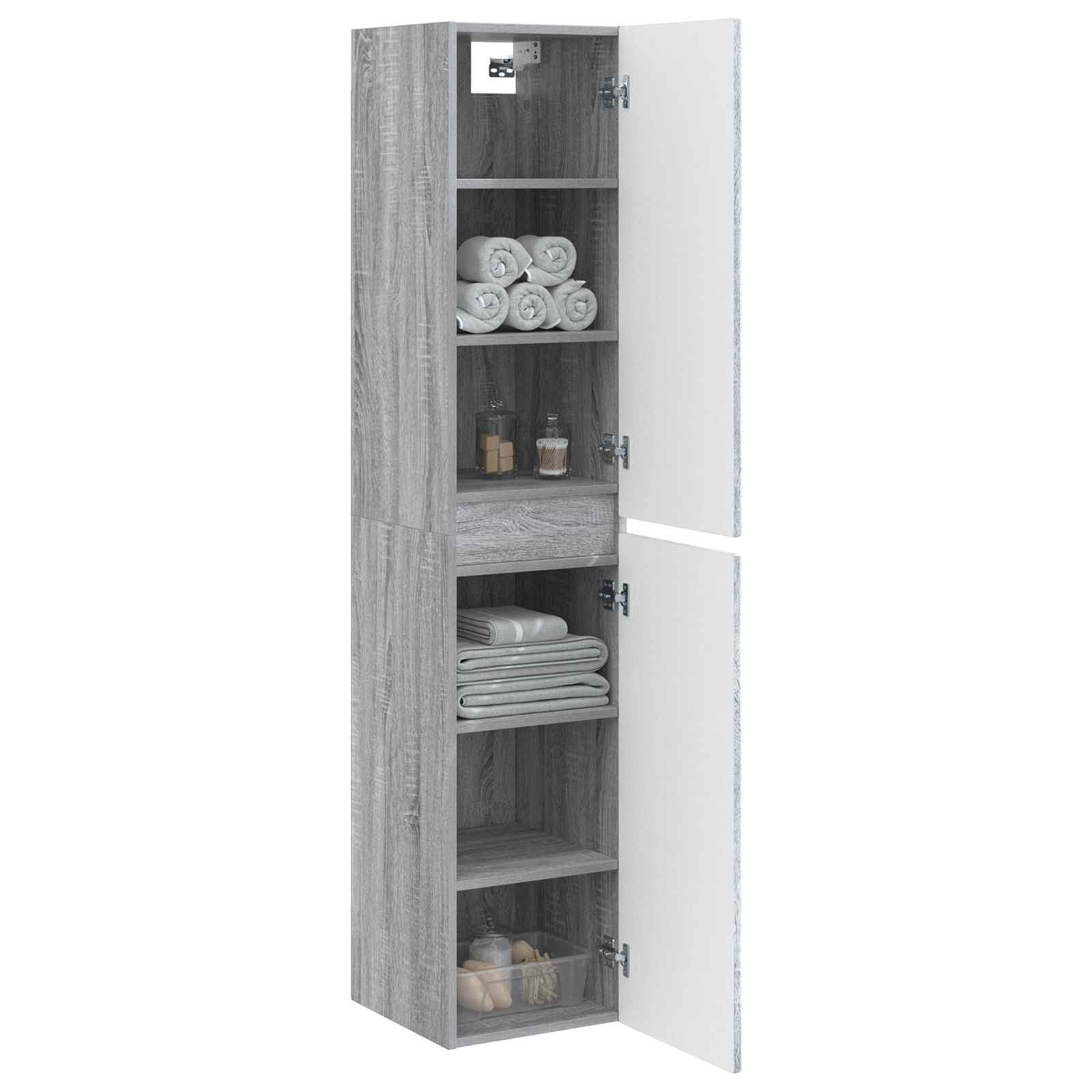 Τοίχου Ντουλάπα Μπάνιου Γκρι Sonoma 33 x 34,5 x 160 εκ - Pakobazaar