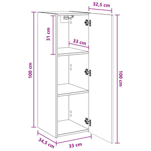 Τοίχου Ντουλάπα Μπάνιου Λευκό 33 x 34,5 x 100 εκ - Pakobazaar