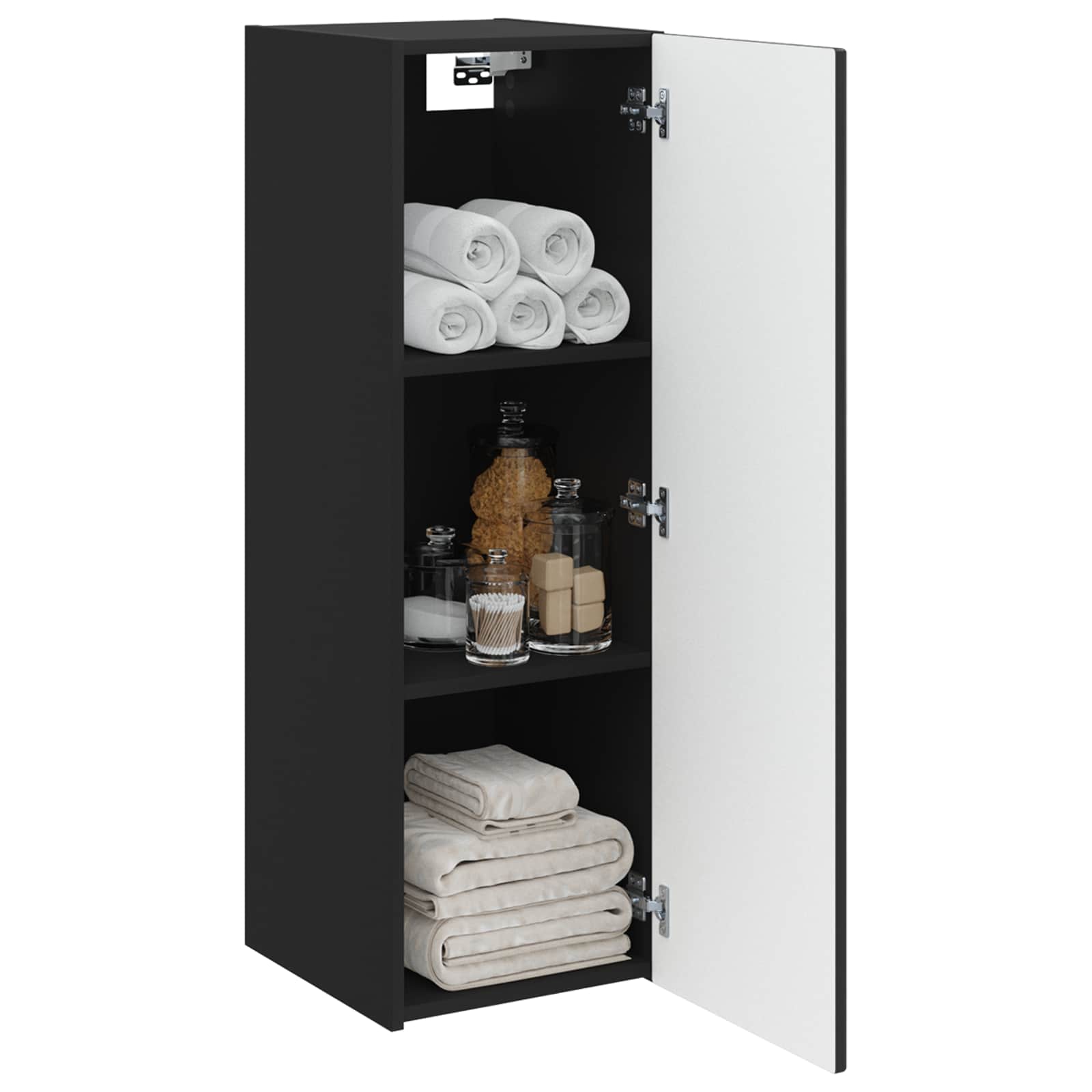 Τοίχου Ντουλάπα Μπάνιου Μαύρο 33 x 34,5 x 60 εκ - Pakobazaar