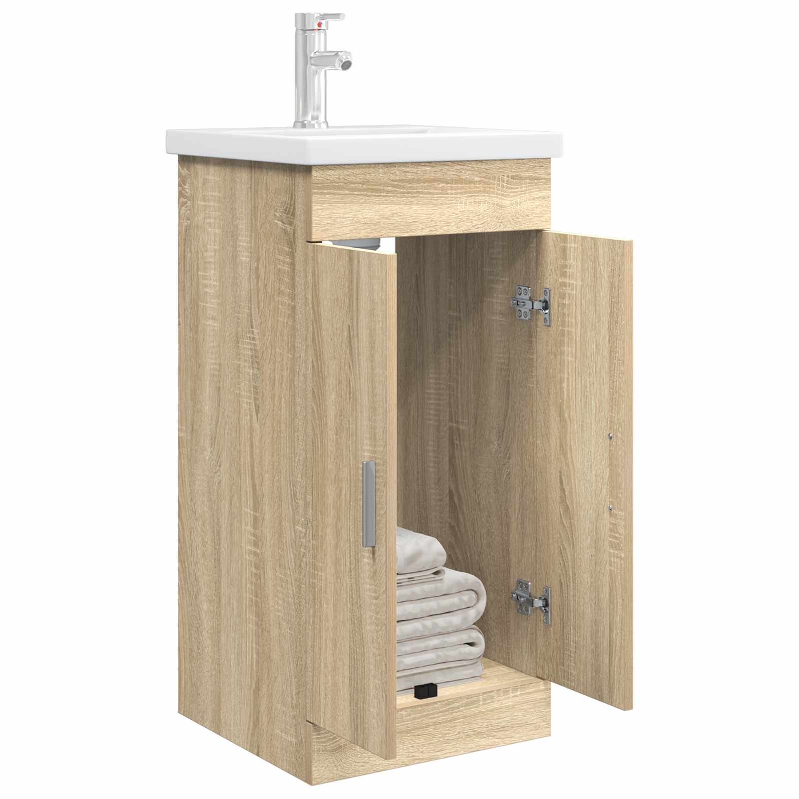 Καθρέφτης μπάνιου με νιπτήρα Sonoma Δρυς 42 x 40 x 84,5 εκ - Pakobazaar