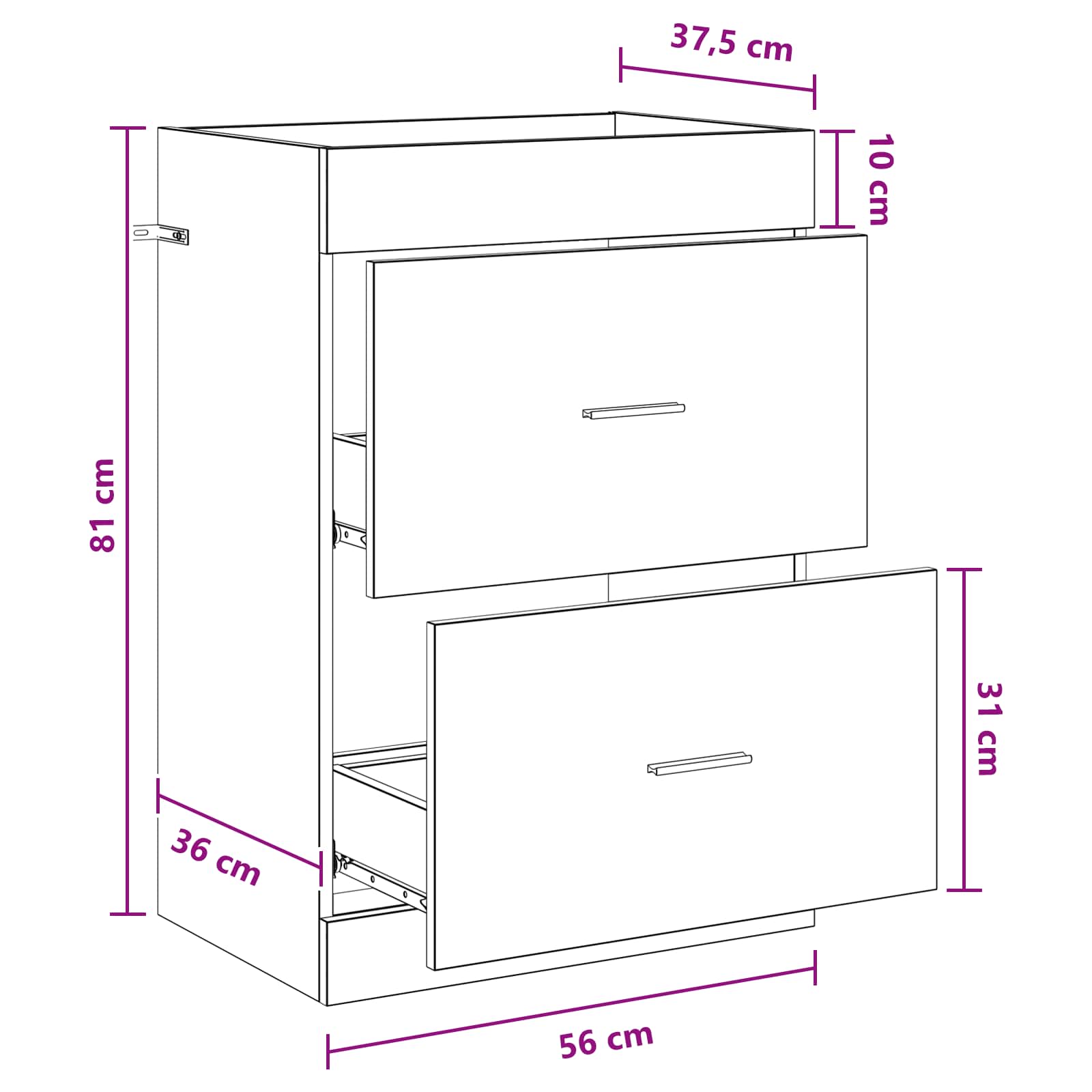 Ντουλάπι Κάτω από τον Νιπτήρα Artisan Δρυς 56 x 37,5 x 81 εκ - Pakobazaar