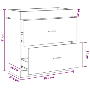Ντουλάπι Κάτω από τον Νιπτήρα Λευκό 78,5 x 37,5 x 81 εκ - Pakobazaar