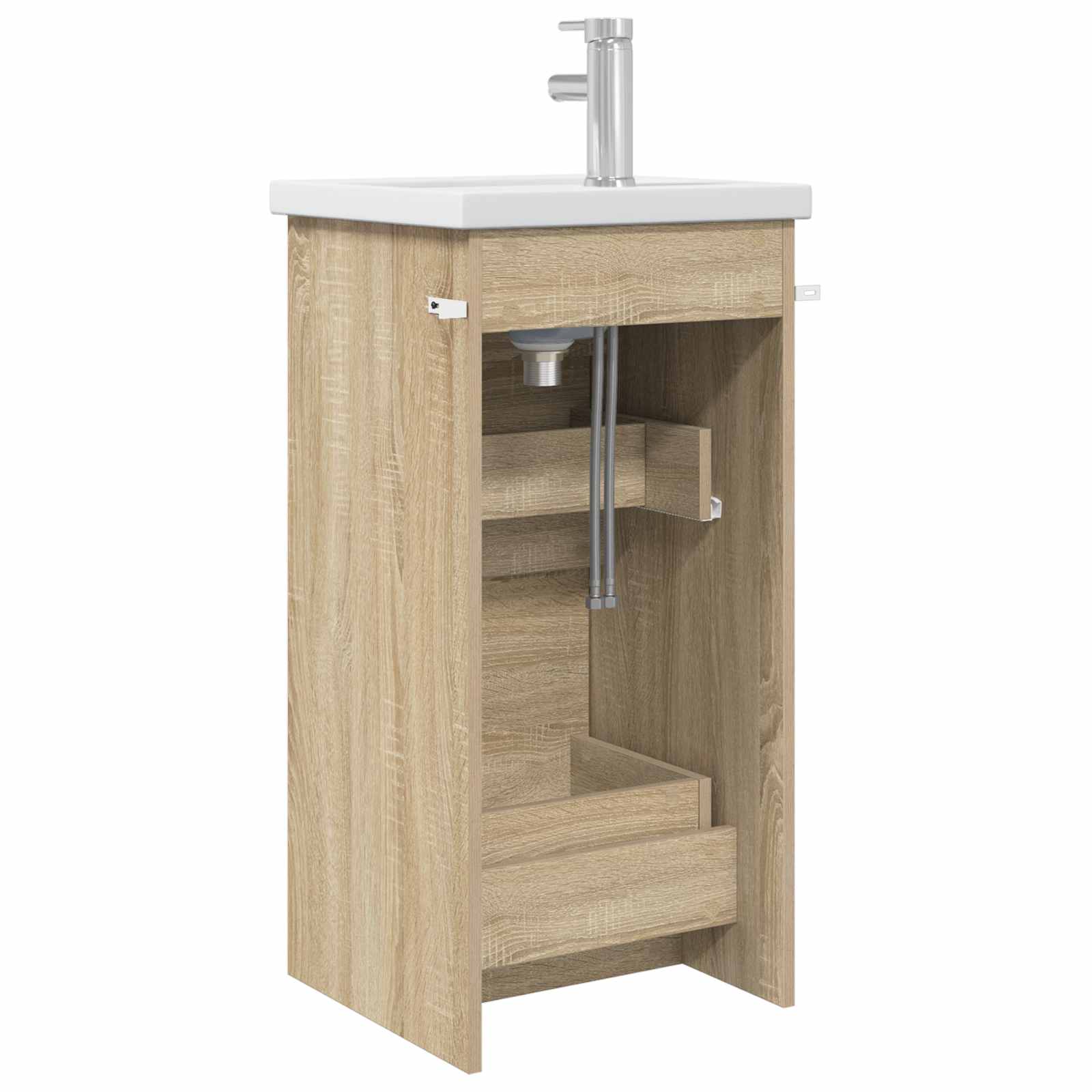 Καθρέφτης μπάνιου με νιπτήρα Sonoma Δρυς 42 x 40 x 84,5 εκ - Pakobazaar