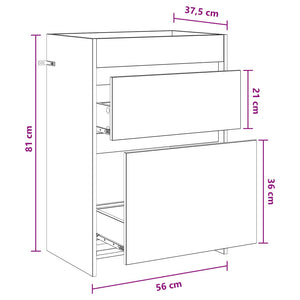 Ντουλάπι Κάτω από τον Νιπτήρα Sonoma Δρυς 56 x 37,5 x 81 εκ - Pakobazaar