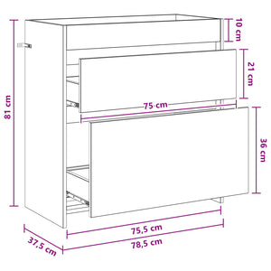 Ντουλάπι Κάτω από τον Νιπτήρα Λευκό 78,5 x 37,5 x 81 εκ - Pakobazaar