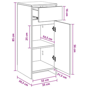 Ντουλάπι Μπάνιου Παλαιωμένο ξύλο 35 x 36,5 x 85 εκ. - Pakobazaar