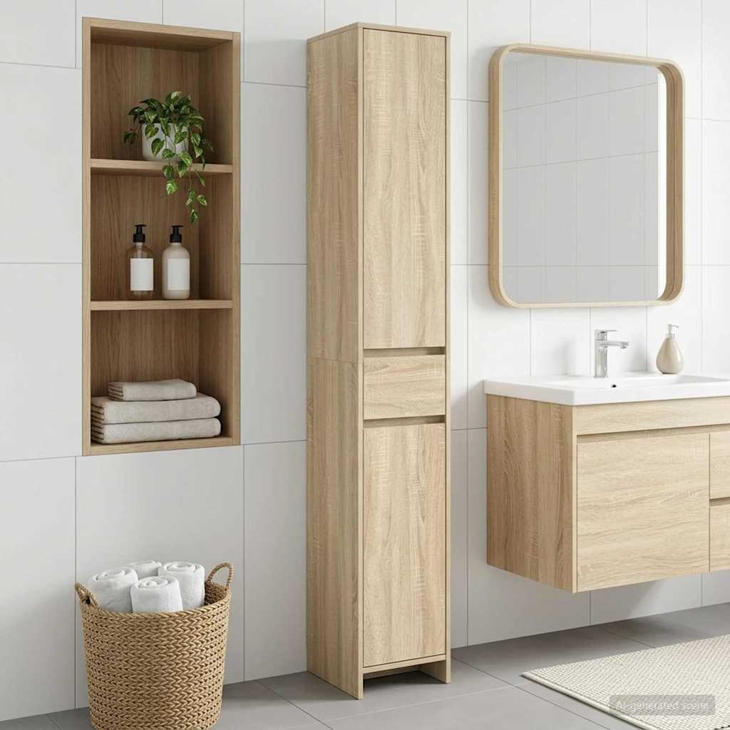 Ντουλάπι Μπάνιου Sonoma Δρυς 30 x 33 x 190 εκ. - Pakobazaar