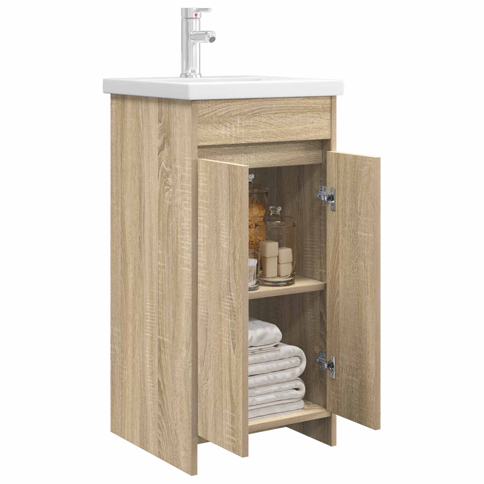Καθρέφτης μπάνιου με νιπτήρα Sonoma Δρυς 42 x 40 x 84,5 εκ - Pakobazaar