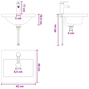 Καθρέφτης μπάνιου με νιπτήρα Sonoma Δρυς 42 x 40 x 84,5 εκ - Pakobazaar