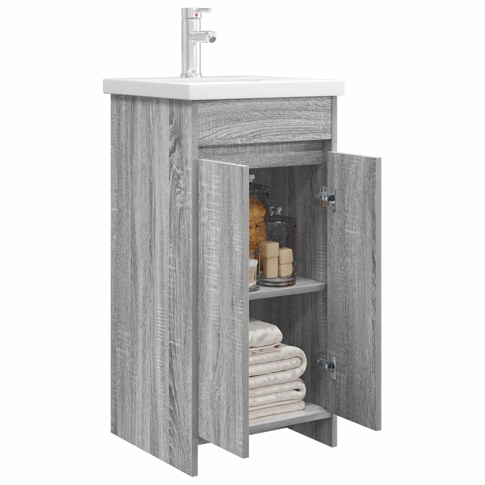 Καθρέφτης μπάνιου με νιπτήρα Γκρι Sonoma 42 x 40 x 84,5 εκ - Pakobazaar