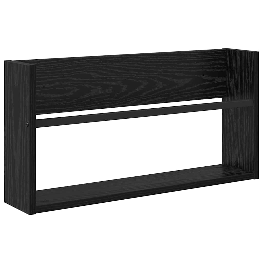 Ράφι Περιοδικών με ράφι 2 pcs Μαύρη Οξυά 60 x 12 x 30 εκ