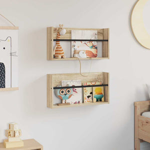Ράφι Περιοδικών με ράφι 2 pcs Δρύς Sonoma 60 x 12 x 30 εκ - Pakobazaar