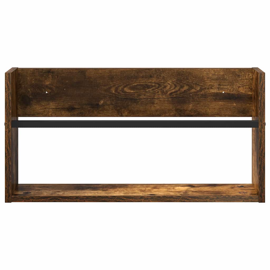 Ράφι Περιοδικών με ράφι 2 pcs Καπνιστό Δρύς 60 x 12 x 30 εκ