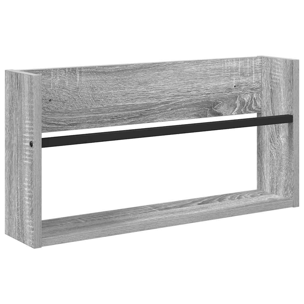 Ράφι Περιοδικών με ράφι Επιτοίχιο Γκρίζο Σονομα 60 x 12 x 30 εκ