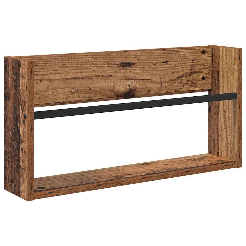 Ράφι Περιοδικών με ράφι 2 pcs Παλιό ξύλο 60 x 12 x 30 εκ