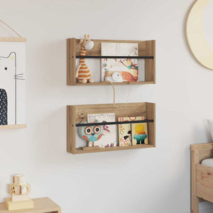 Ράφι Περιοδικών με ράφι 2 pcs Artisan Oak 60 x 12 x 30 εκ - Pakobazaar