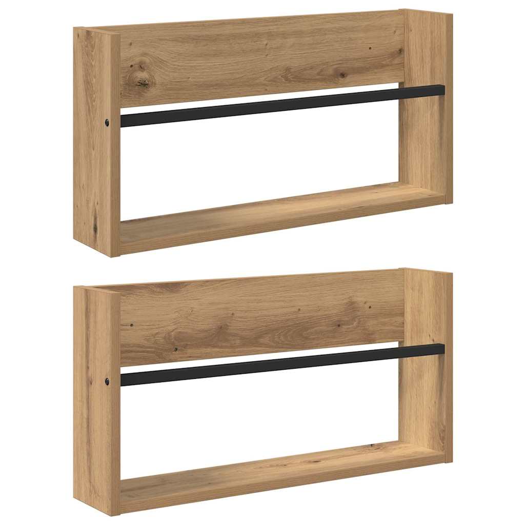 Ράφι Περιοδικών με ράφι 2 pcs Artisan Oak 60 x 12 x 30 εκ - Pakobazaar