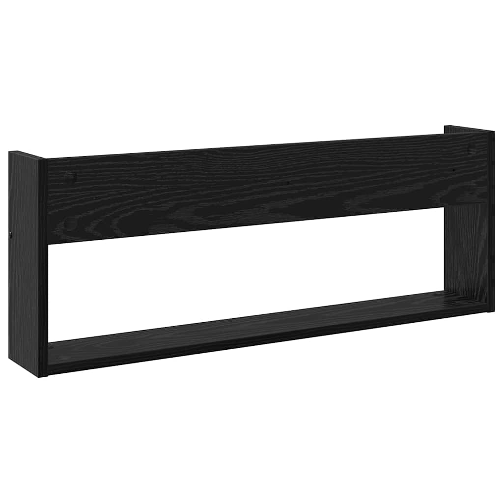 Ράφι Περιοδικών με ράφι 2 pcs Μαύρη Οξυά 80 x 12 x 30 εκ