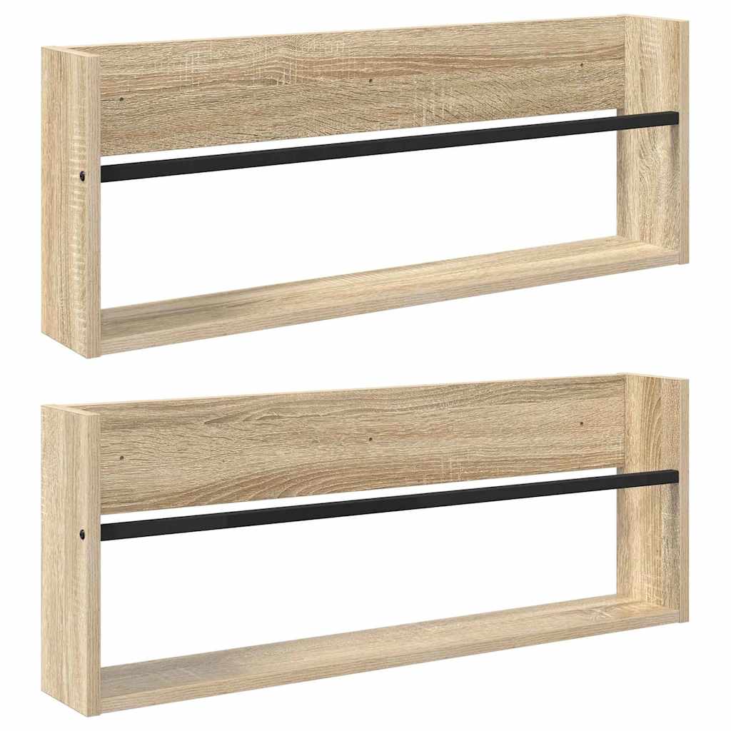 Ράφι Περιοδικών με ράφι 2 pcs Δρύς Sonoma 80 x 12 x 30 εκ
