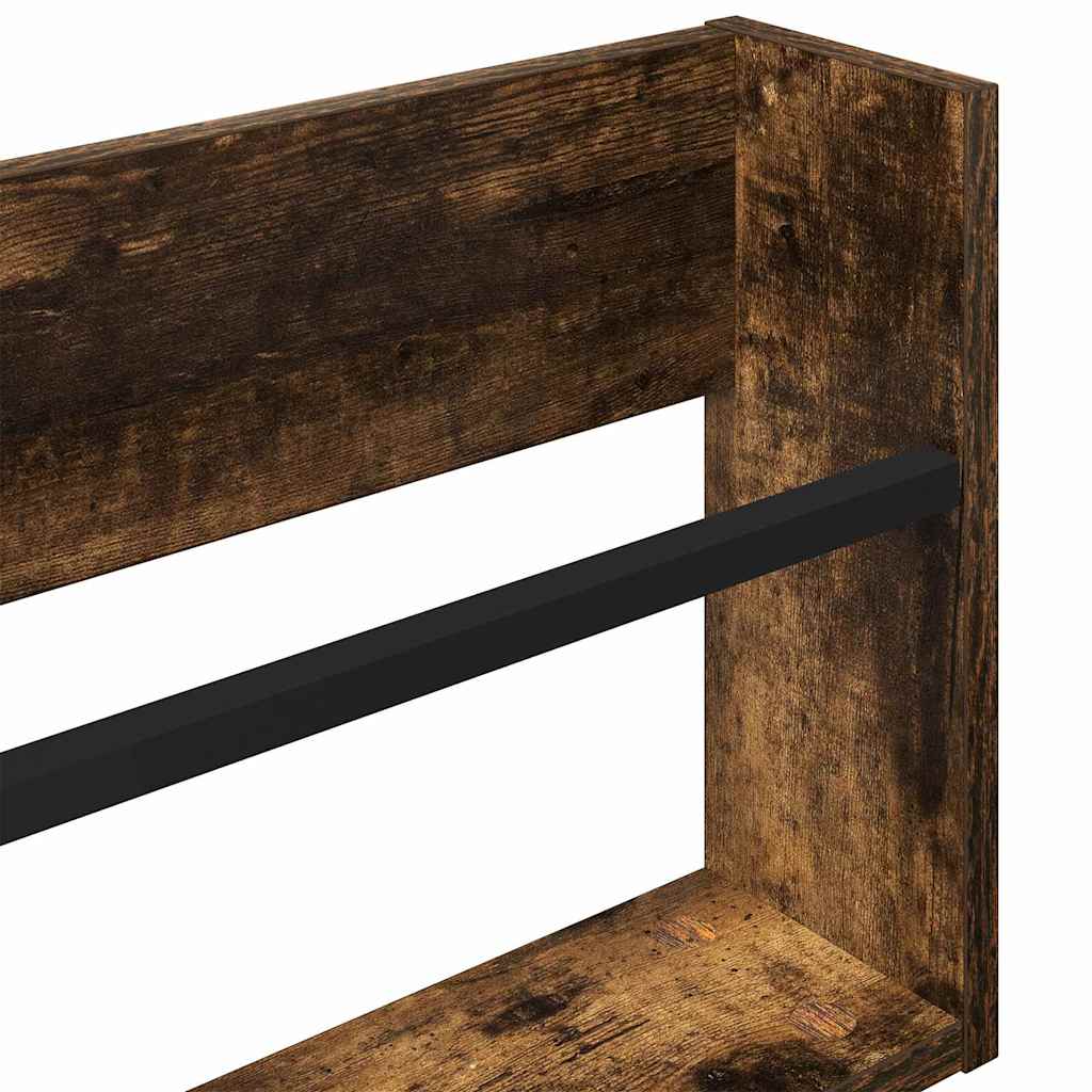 Ράφι Περιοδικών με ράφι 2 pcs Καπνιστό Δρύς 80 x 12 x 30 εκ