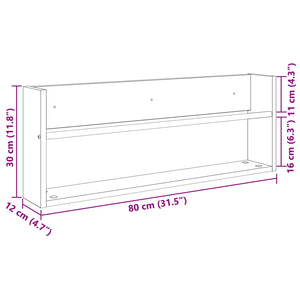 Ράφι Περιοδικών Artisan Oak 80 x 12 x 30 εκ Επεξεργασμένο Ξύλο
