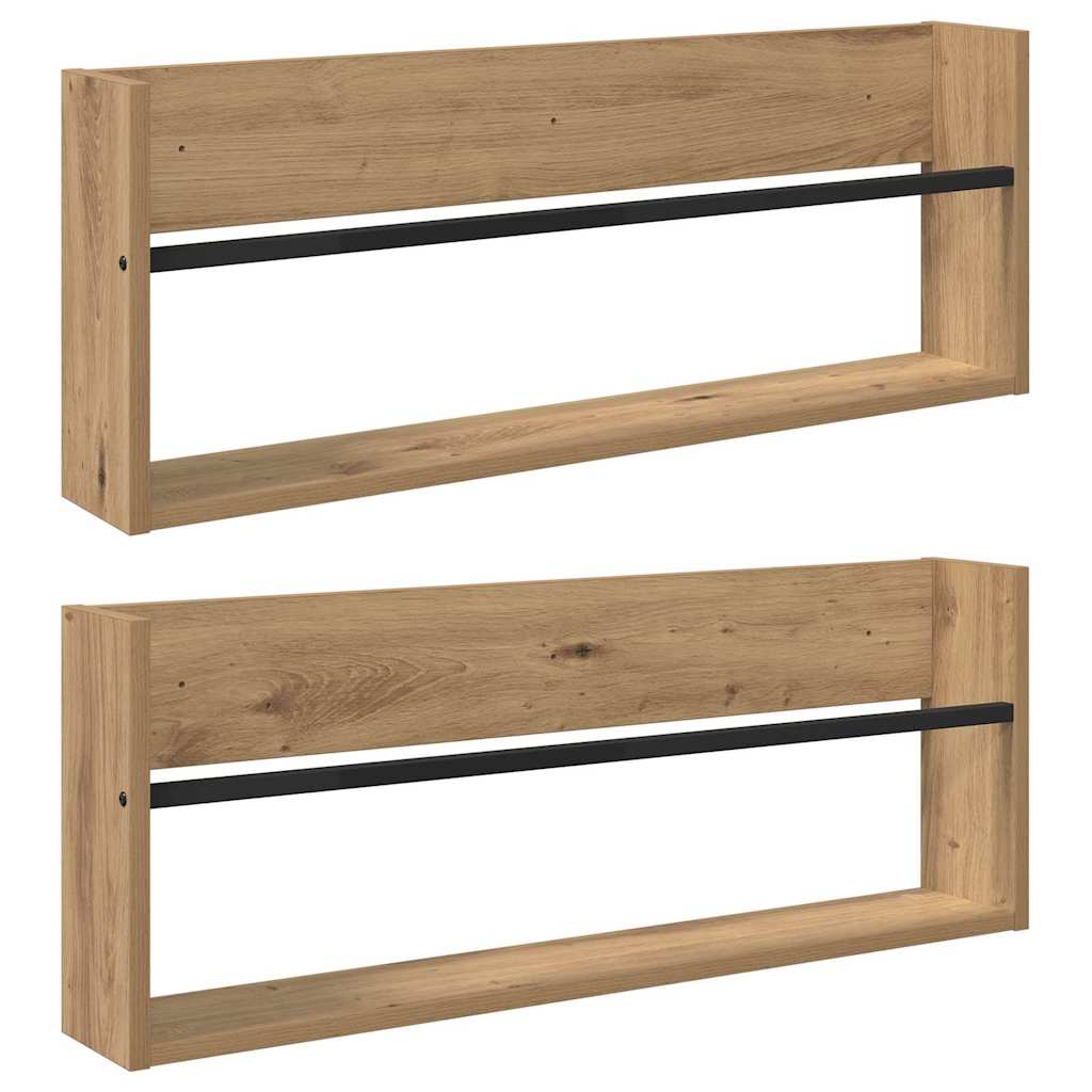 Ράφι Περιοδικών με ράφι 2 pcs Artisan Oak 80 x 12 x 30 εκ - Pakobazaar