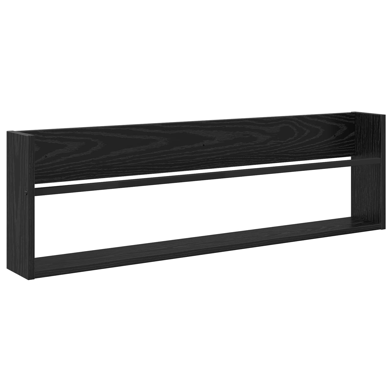 Ράφι Περιοδικών με ράφι 2 pcs Μαύρη Οξυά 100 x 12 x 30 εκ