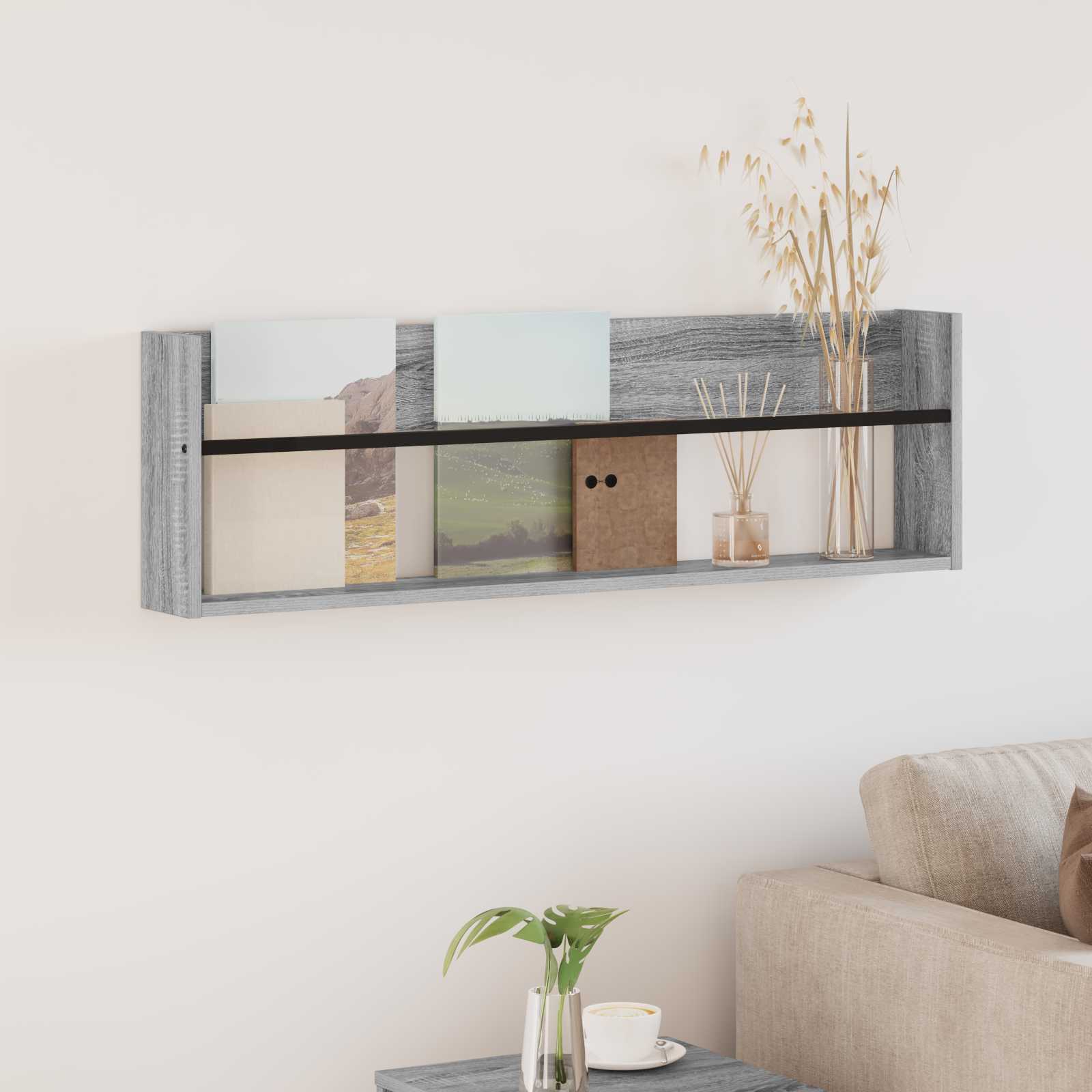 Ράφι Περιοδικών με ράφι Γκρίζο Σονομα 100 x 12 x 30 εκ