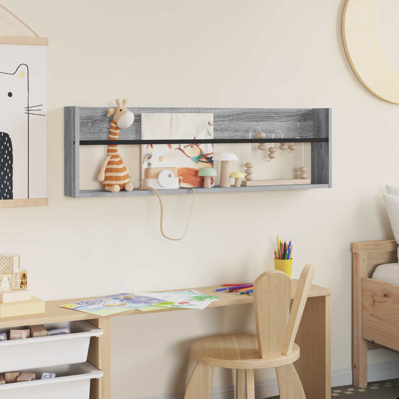 Ράφι Περιοδικών με ράφι Γκρίζο Σονομα 100 x 12 x 30 εκ