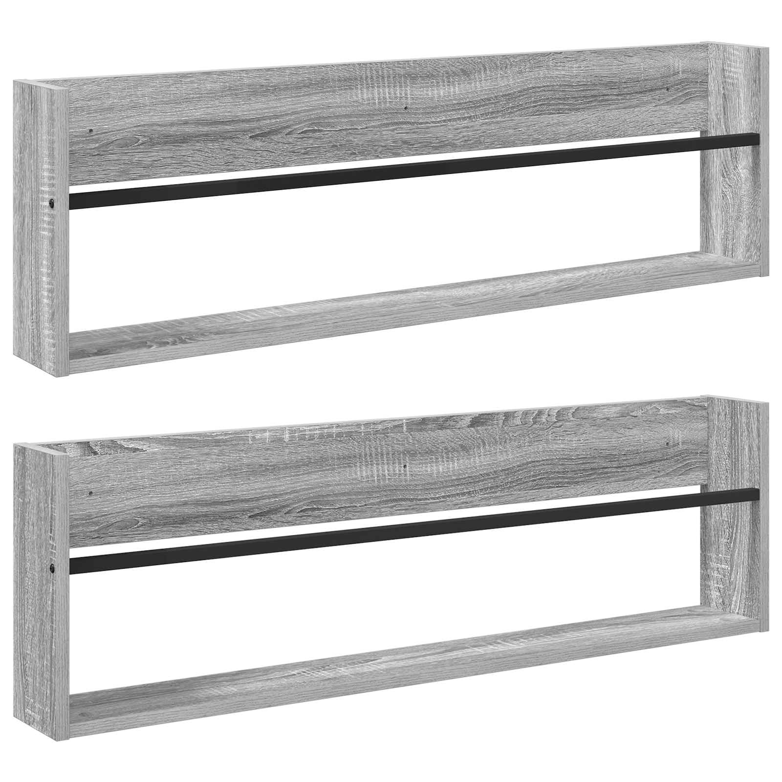 Ράφι Περιοδικών με ράφι 2 pcs Γκρίζο Σονομα 100 x 12 x 30 εκ