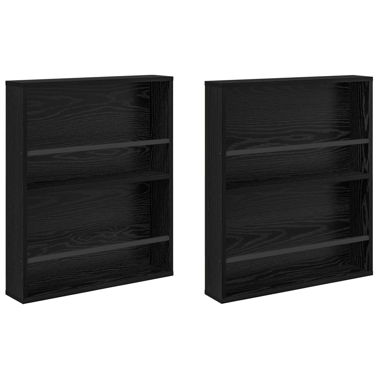 Ράφι Περιοδικών με ράφι 2 pcs Μαύρη Οξυά 60 x 12 x 70 εκ