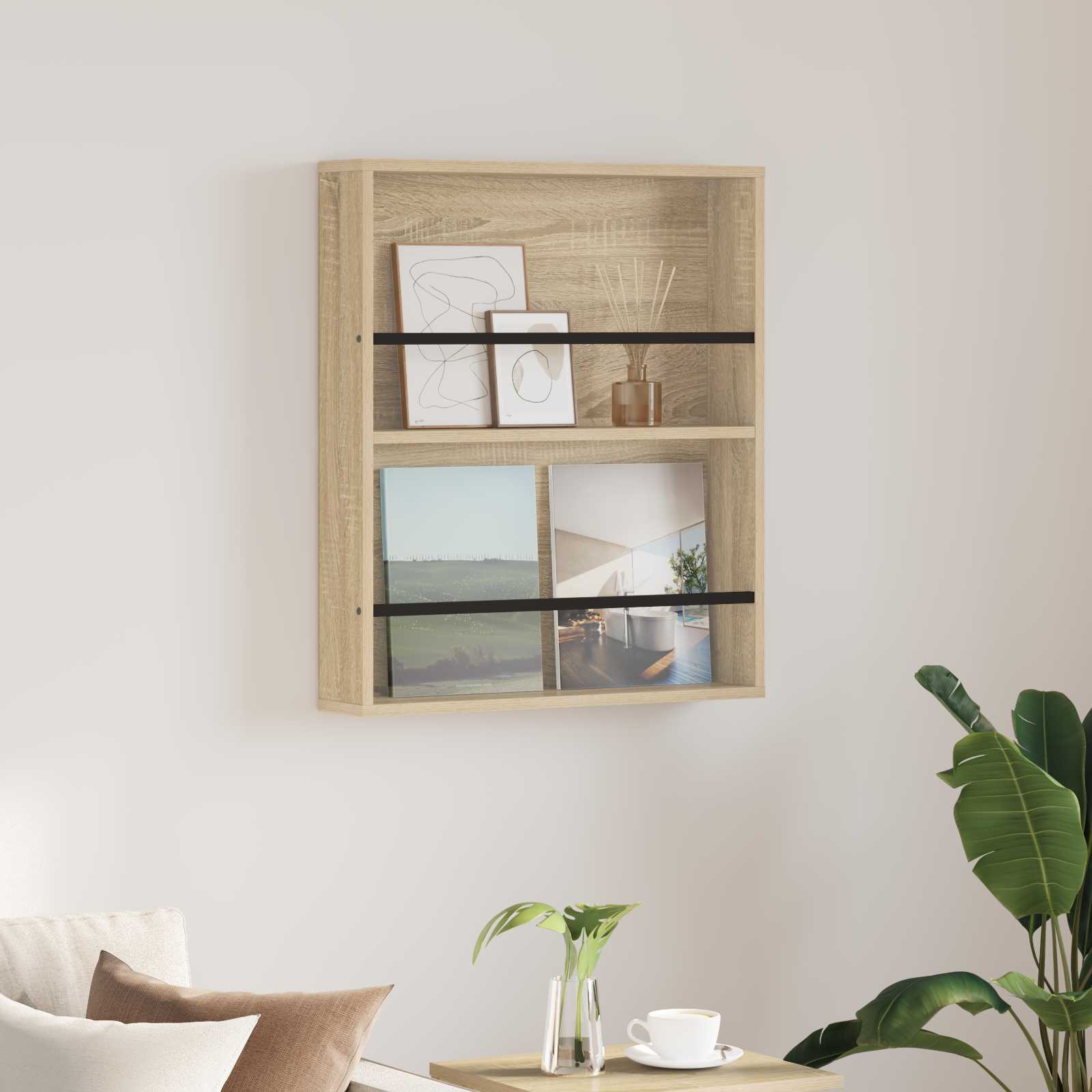 Ράφι Περιοδικών Δρύς Sonoma 60 x 12 x 70 εκ Επεξεργασμένο ξύλο - Pakobazaar