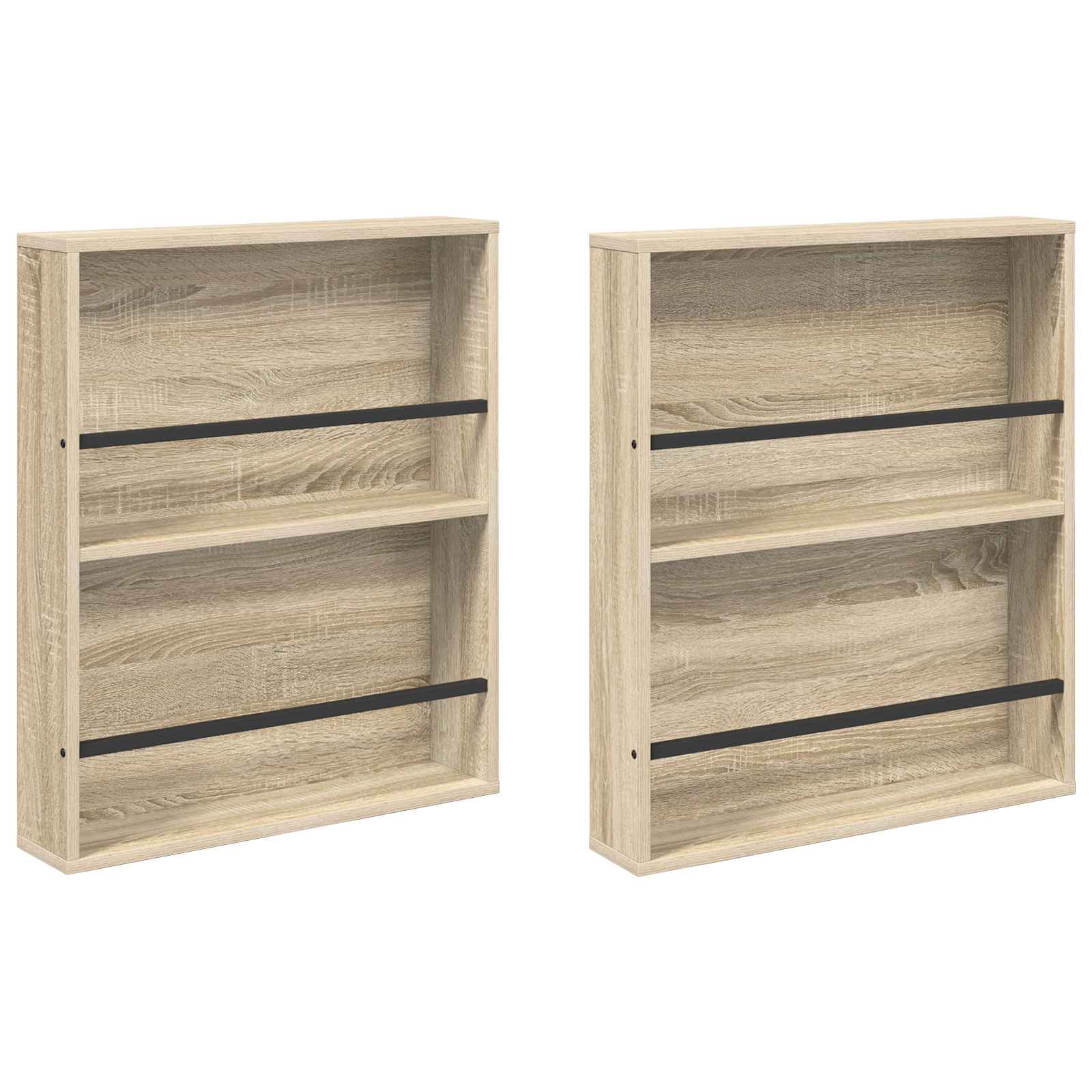 Ράφι Περιοδικών με ράφι 2 pcs Δρύς Sonoma 60 x 12 x 70 εκ