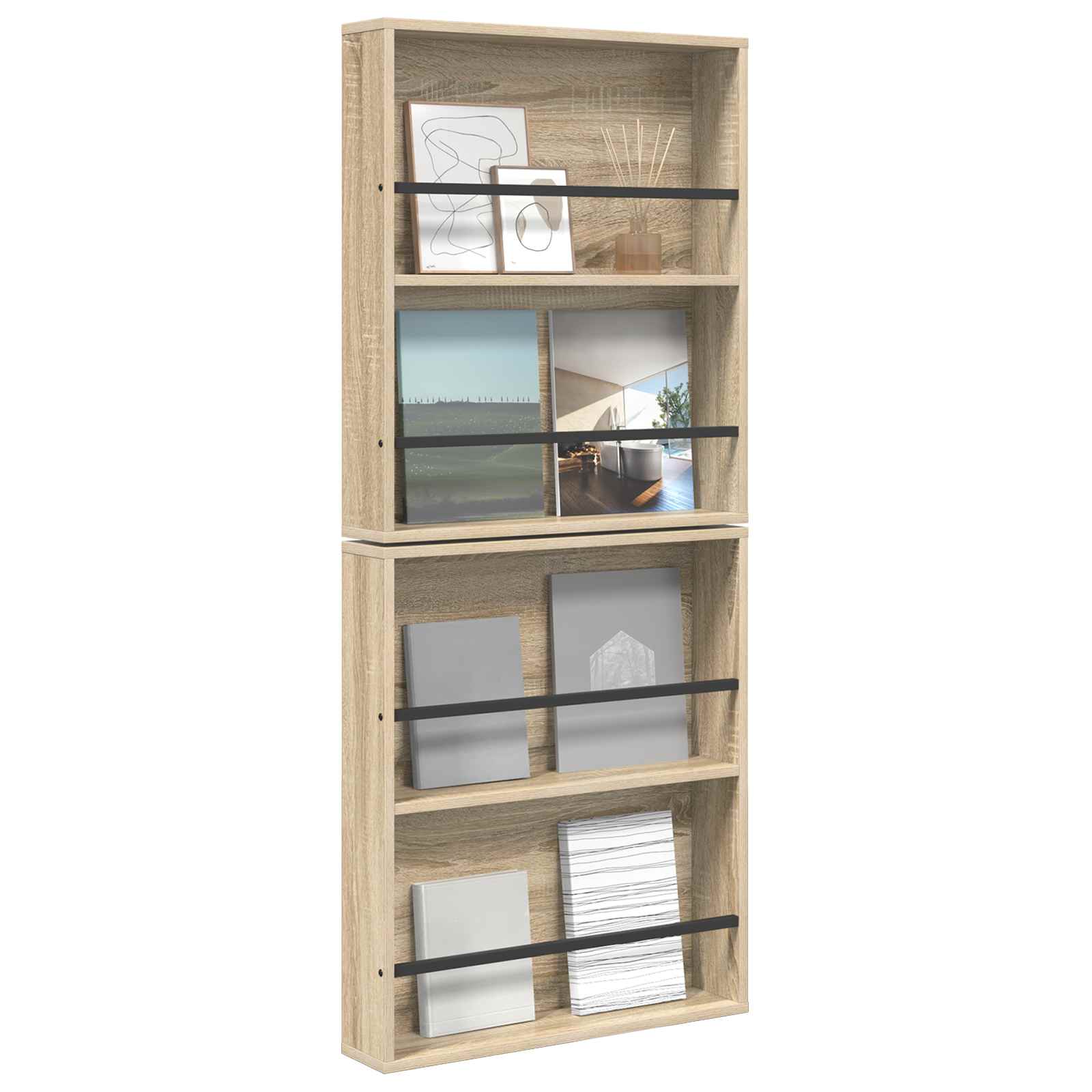 Ράφι Περιοδικών με ράφι 2 pcs Δρύς Sonoma 60 x 12 x 70 εκ