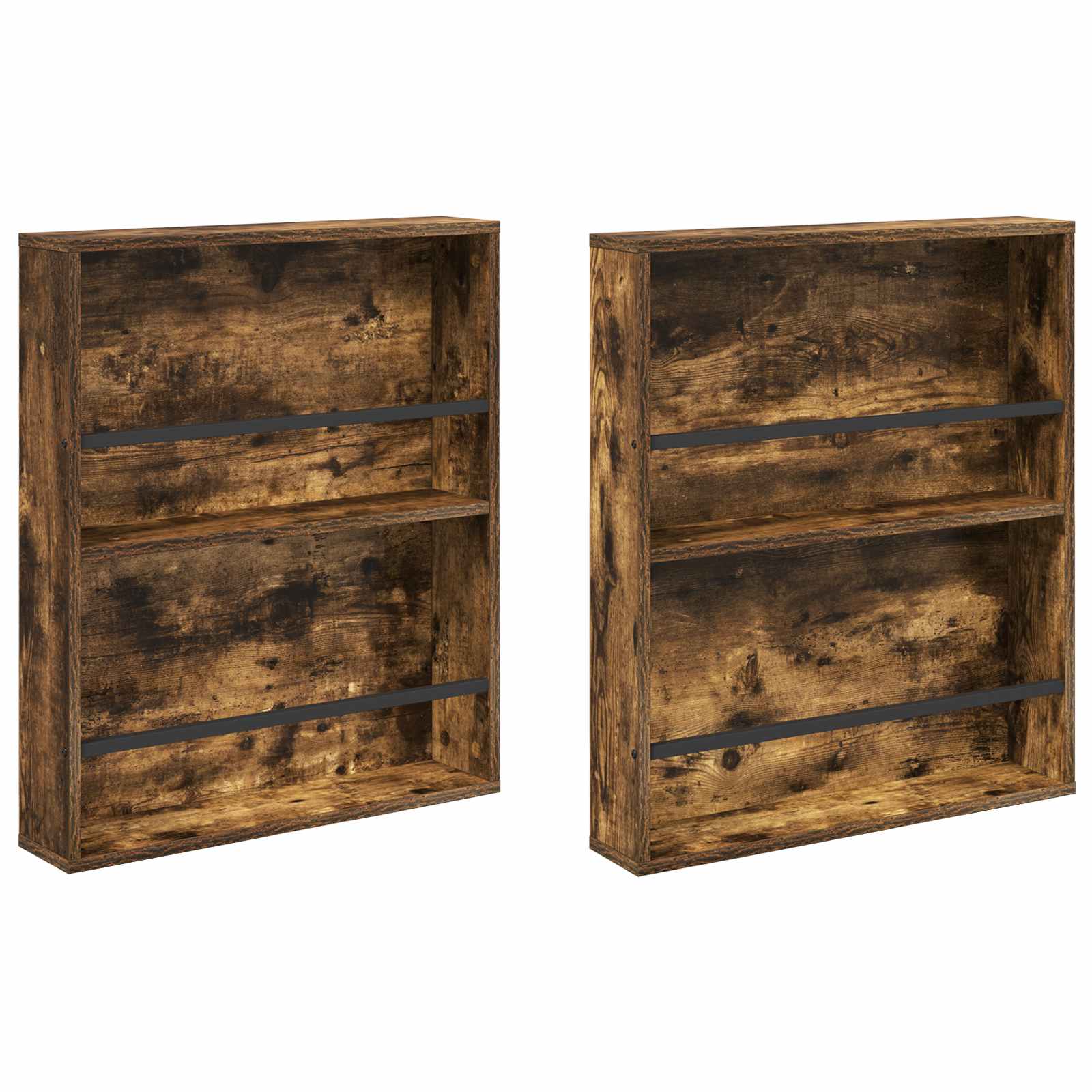Ράφι Περιοδικών με ράφι 2 pcs Καπνιστό Δρύς 60 x 12 x 70 εκ