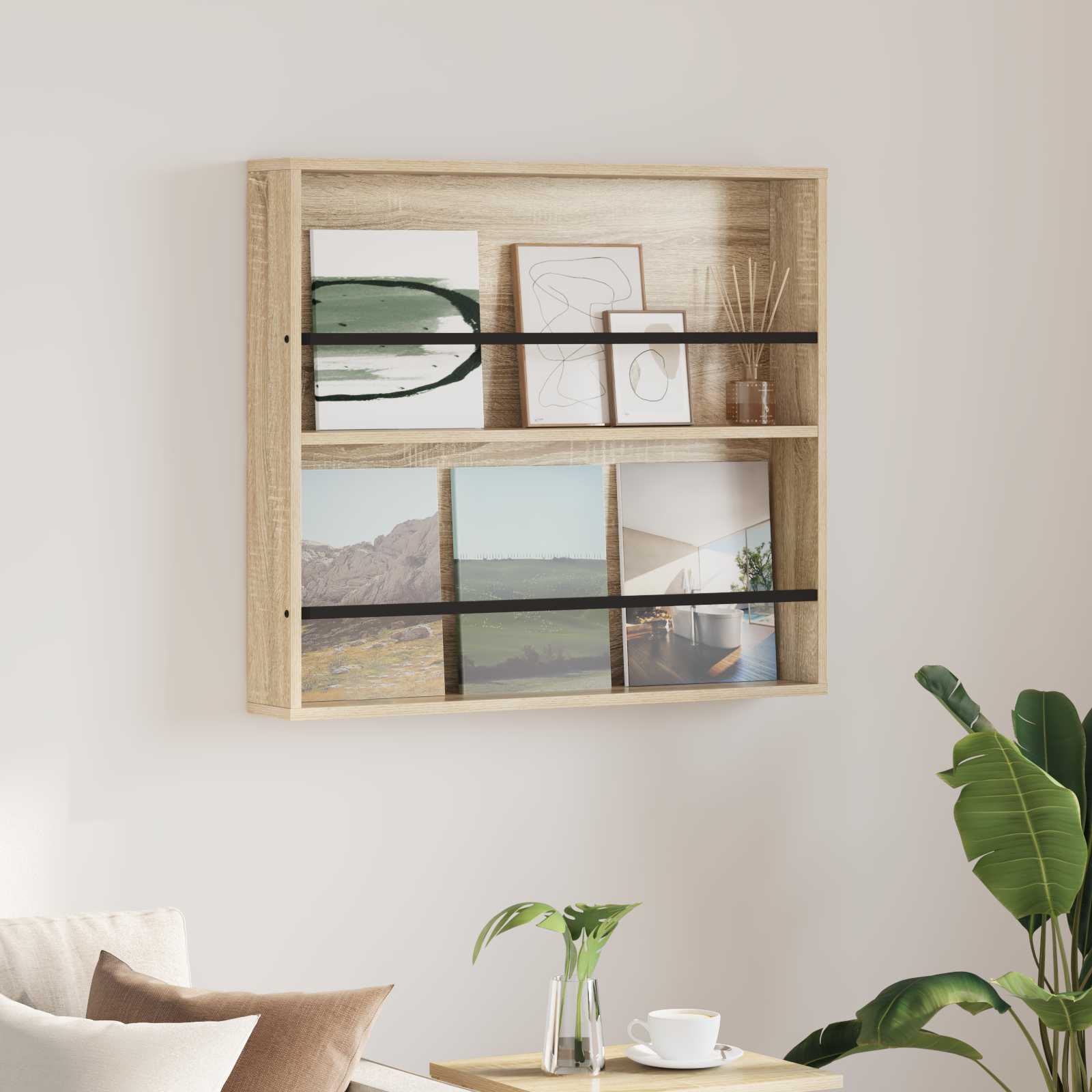 Ράφι Περιοδικών Δρύς Sonoma 80 x 12 x 70 εκ Επεξεργασμένο ξύλο