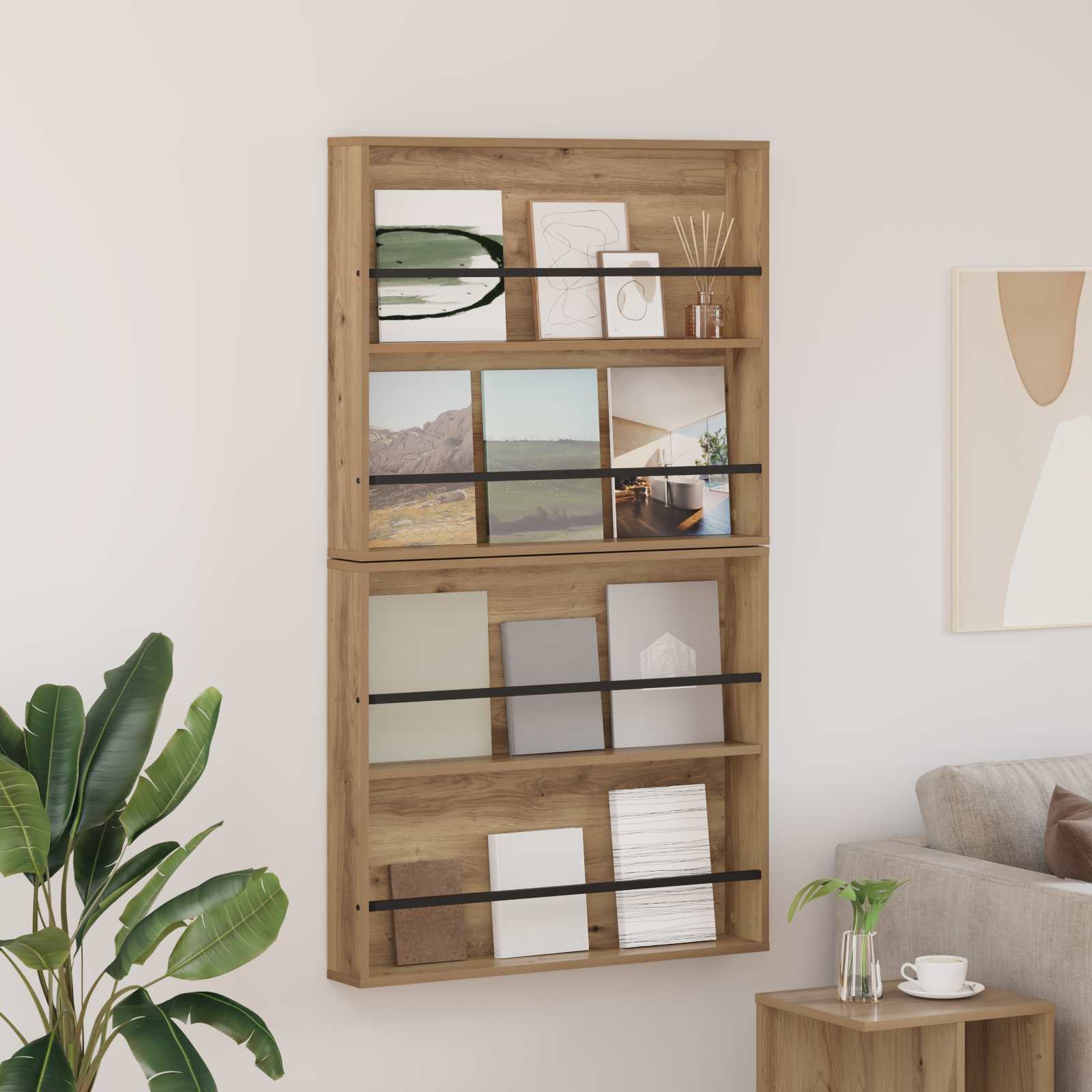 Ράφι Περιοδικών με ράφι 2 pcs Artisan Oak 80 x 12 x 70 εκ