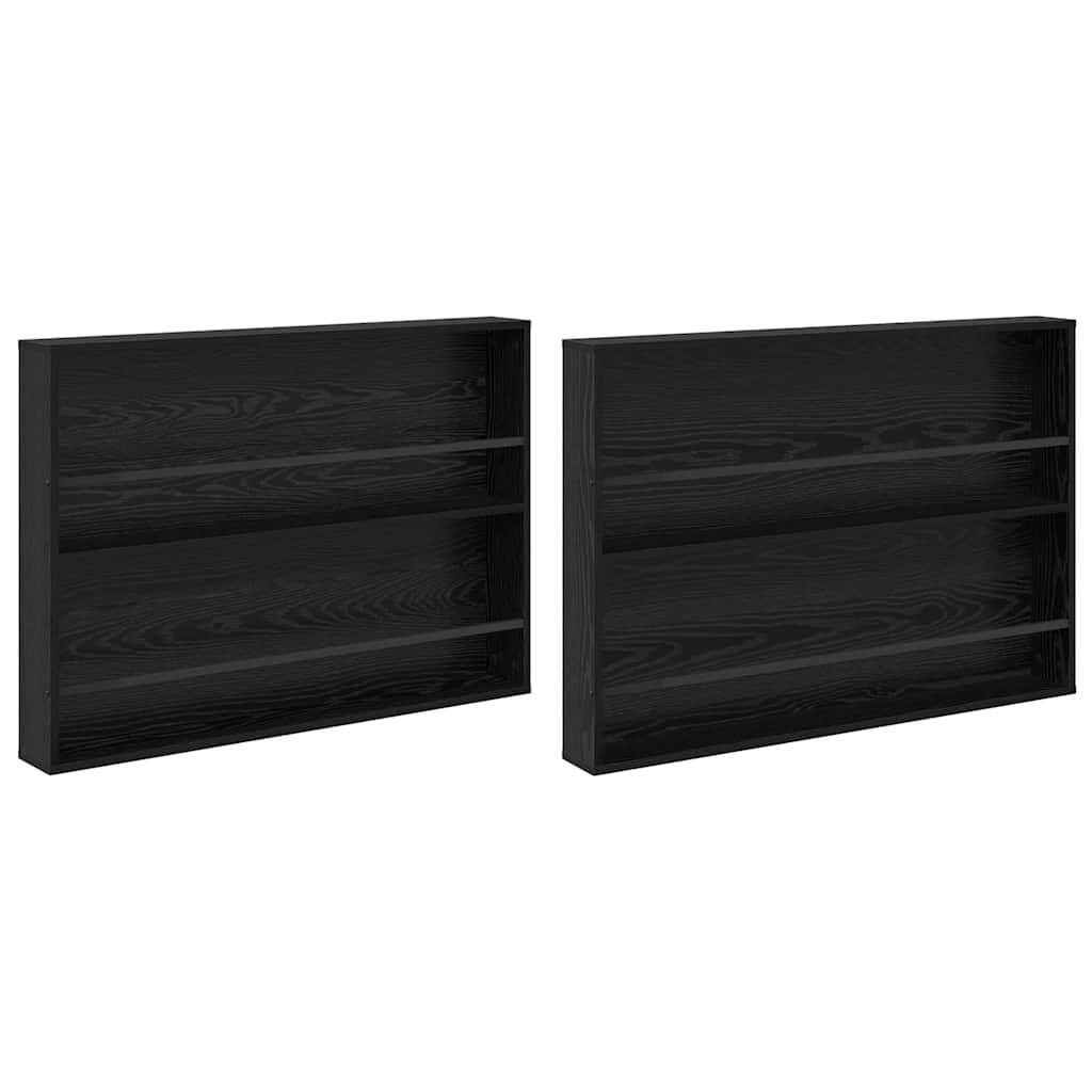 Ράφι Περιοδικών με ράφι 2 pcs Μαύρη Οξυά 100 x 12 x 70 εκ