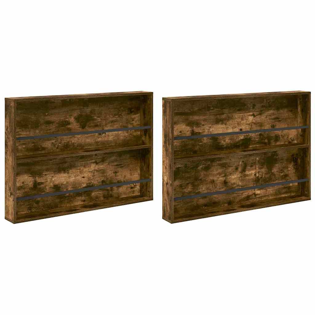 Ράφι Περιοδικών με ράφι 2 pcs Καπνιστό Δρύς 100 x 12 x 70 εκ