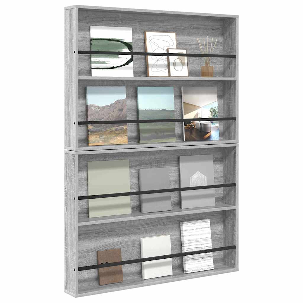 Ράφι Περιοδικών με ράφι 2 pcs Γκρίζο Σονομα 100 x 12 x 70 εκ