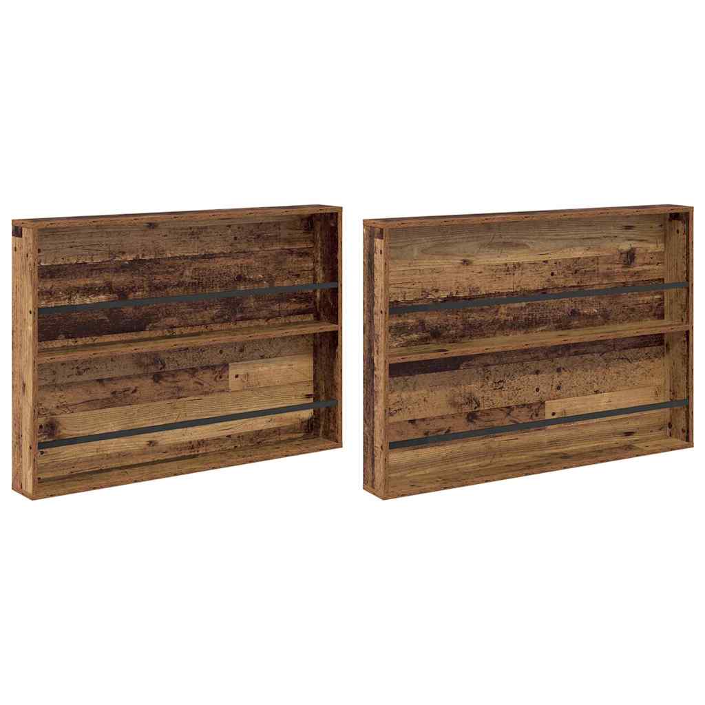 Ράφι Περιοδικών με ράφι 2 pcs Παλιό ξύλο 100 x 12 x 70 εκ