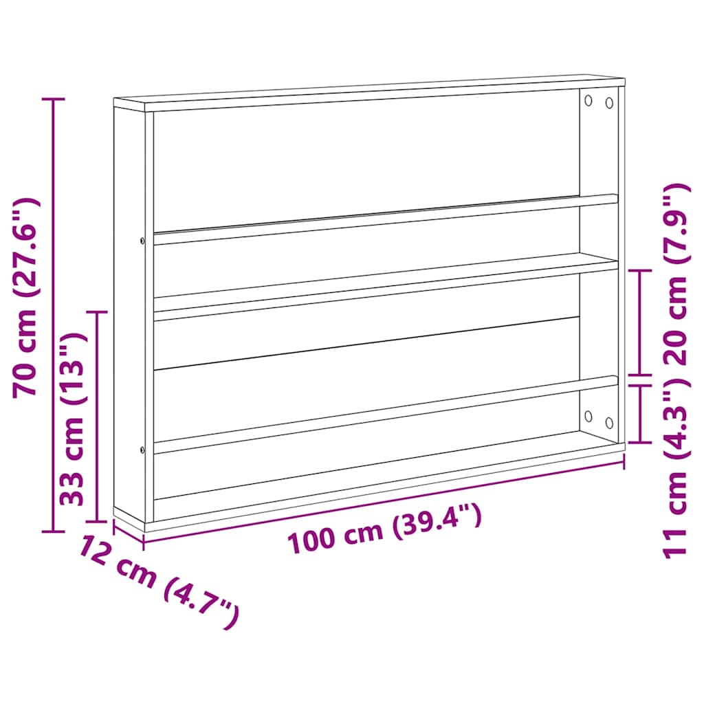 Ράφι Περιοδικών Artisan Oak 100 x 12 x 70 εκ Επεξεργασμένο ξύλο