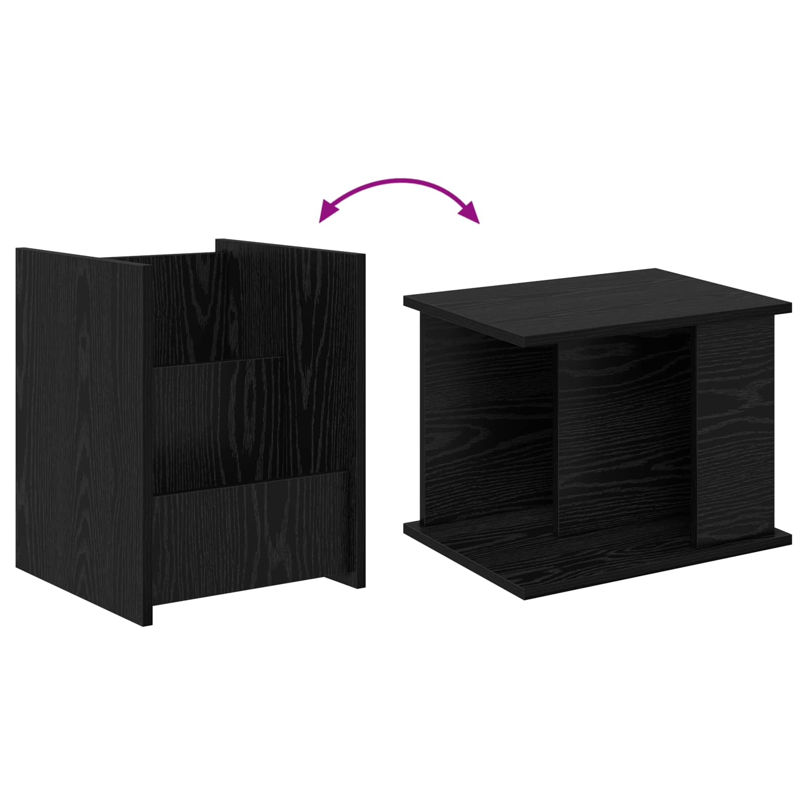 Ράφι Περιοδικών Μαύρη Οξυά 35 x 35 x 45 εκ Επεξεργασμένο ξύλο