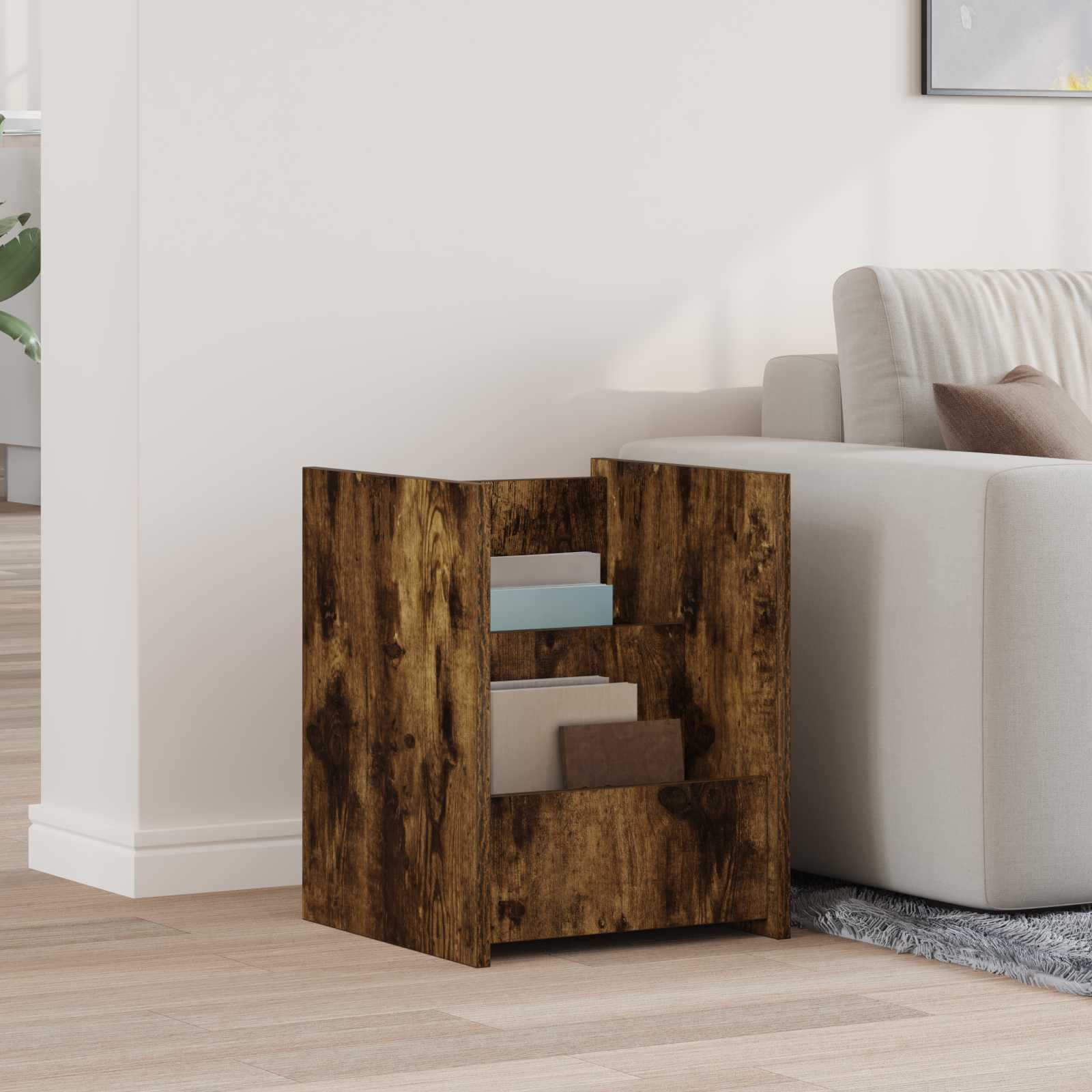 Ράφι Περιοδικών με ράφι Καπνιστό Δρύς 35 x 35 x 45 εκ