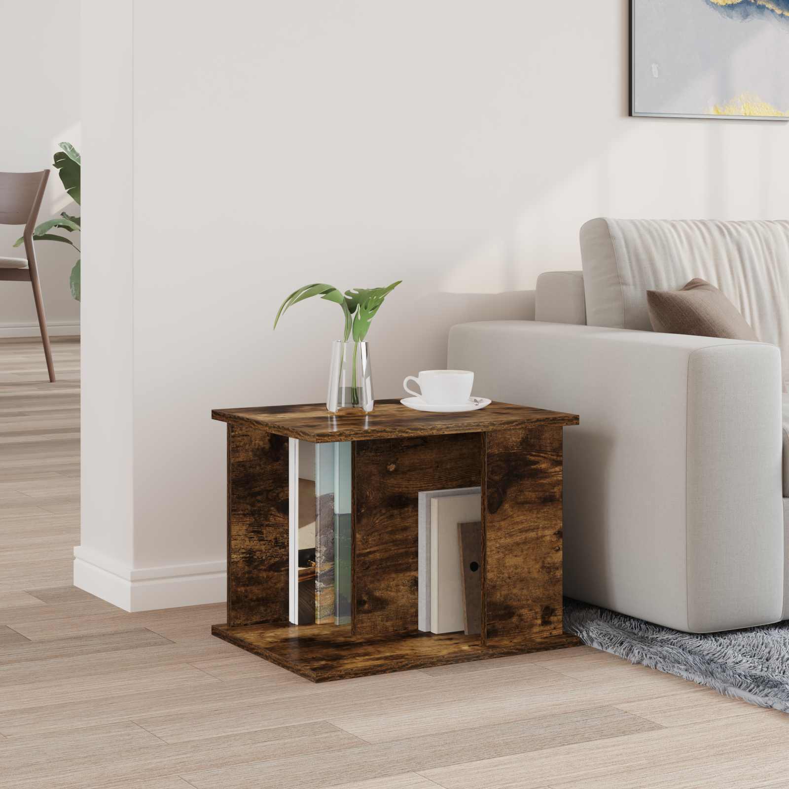 Ράφι Περιοδικών με ράφι Καπνιστό Δρύς 35 x 35 x 45 εκ