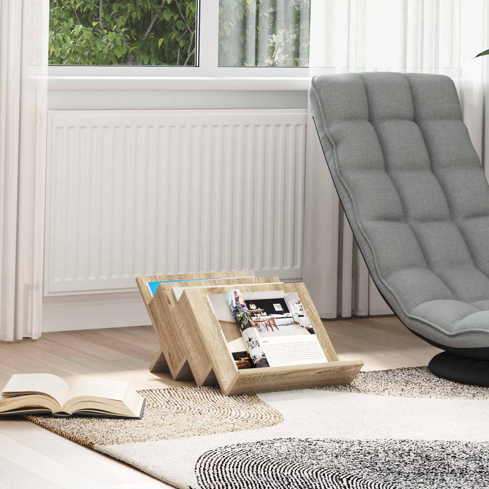 Ράφι Περιοδικών με ράφι Δρύς Sonoma 53 x 40 x 28,5 εκ